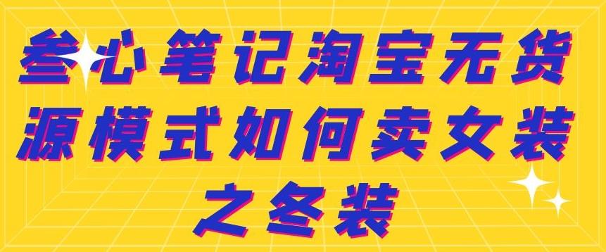 叁心笔记淘宝无货源模式如何卖女装之冬装-天天资源网