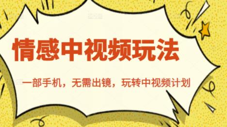 北北情感中视频玩法，一部手机，无需出镜，玩转中视频计划-天天资源网