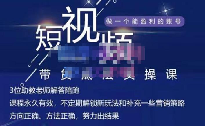 吴Sir·短视频带货底层实操课，教你如何选爆品、了解获短视频流量密码，正确起号-天天资源网