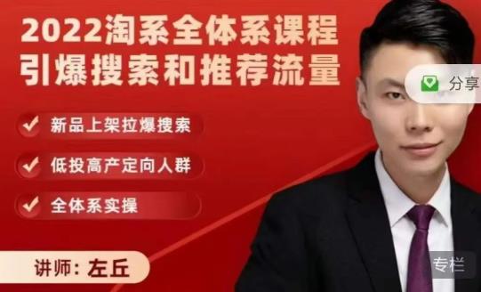 2022淘系全体系课程引爆搜索和推荐流量，新品上架拉爆搜索-天天资源网