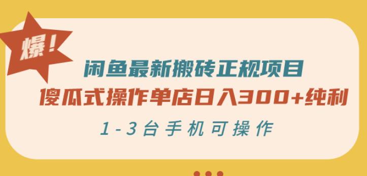 闲鱼最新搬砖正规项目：傻瓜式操作单店日入300 纯利，1-3台手机可操作-天天资源网