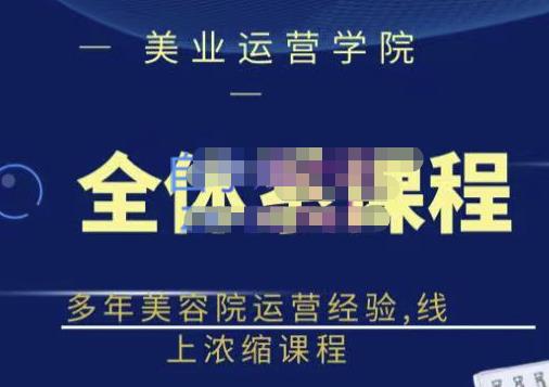 网红美容院全套营销落地课程，多年美容院运营经验，线上浓缩课程-天天资源网