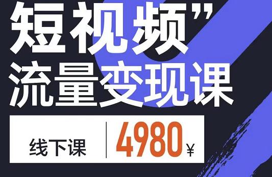 短视频流量变现课，学成即可上路，抓住时代的红利-天天资源网