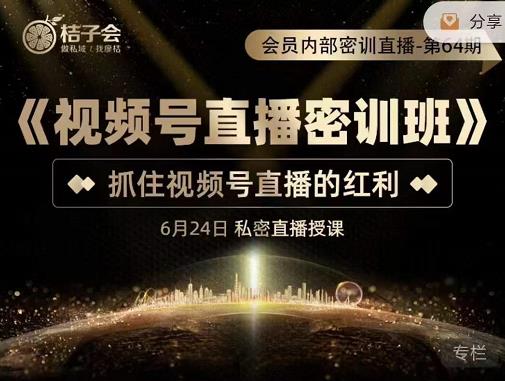 《视频号直播密训班》，抓住视频号直播的红利 价值12800-天天资源网