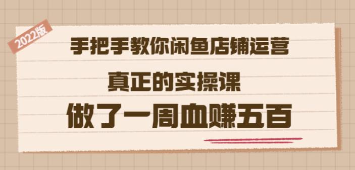 2022版《手把手教你闲鱼店铺运营》真正的实操课做了一周血赚五百(16节课)-天天资源网