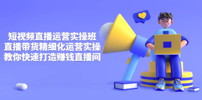 短视频直播运营实操班，直播带货精细化运营实操，教你快速打造赚钱直播间-天天资源网