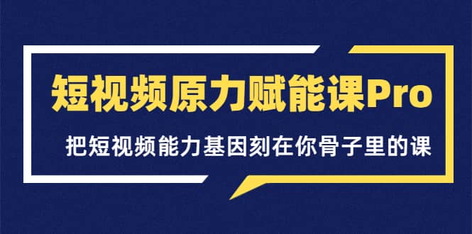 短视频原力赋能课Pro，把短视频能力基因刻在你骨子里的课（价值4999元）-天天资源网