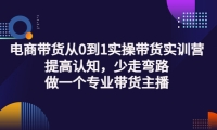 电商带货从0到1实操带货实训营:提高认知,少走弯路,做一个专业带货主播-天天资源网
