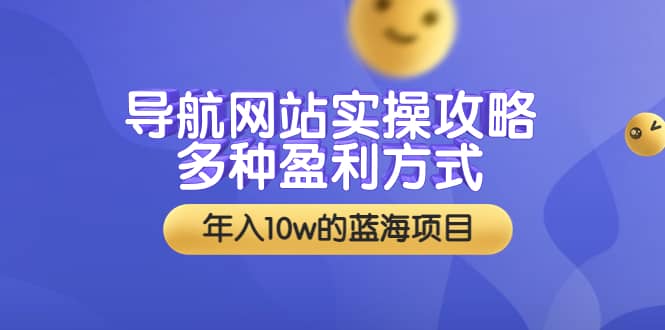 导航网站实操攻略，多种盈利方式，年入10w的蓝海项目（附搭建教学 源码）-天天资源网