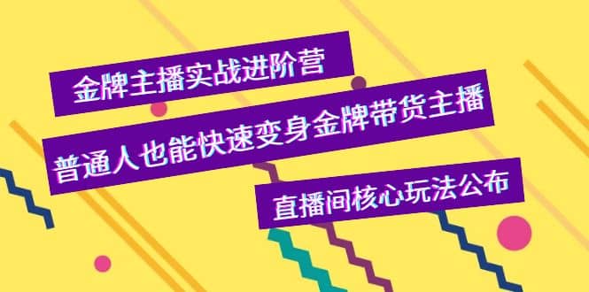 金牌主播实战进阶营，普通人也能快速变身金牌带货主播，直播间核心玩法公布-天天资源网