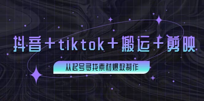 百万粉丝博主·抖音 tiktok 搬运 剪映，从起号寻找素材爆款制作-天天资源网