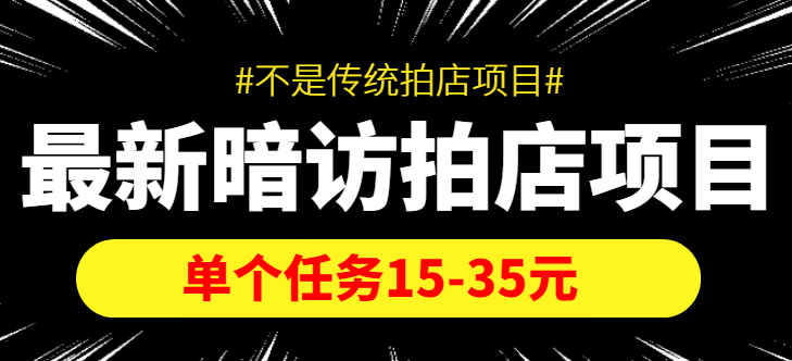 【信息差项目】最新暗访拍店项目，单个任务15-35元（不是传统拍店项目）-天天资源网