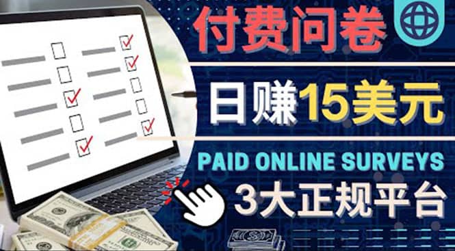 参与付费调查，利用自己的空闲时间完成问卷，适合新手的平台，日赚15美元-天天资源网