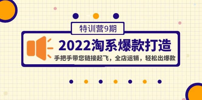2022淘系爆款打造特训营9期：手把手带您链接起飞，全店运销，轻松出爆款-天天资源网