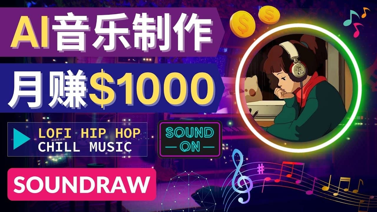 无需任何音乐基础： 使用AI软件制作Lofi Hip Hop Chill Music 月赚1000美元-天天资源网
