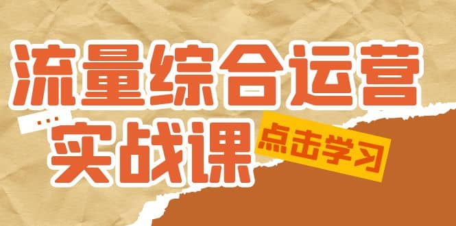 流量综合·运营实战课：短视频、本地生活、个人IP知识付费、直播带货运营-天天资源网