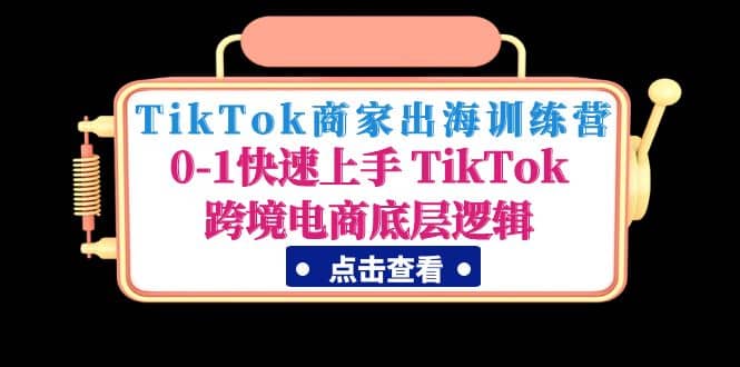 TikTok商家出海训练营：0-1快速上手 TikTok跨境电商底层逻辑(无水印)-天天资源网