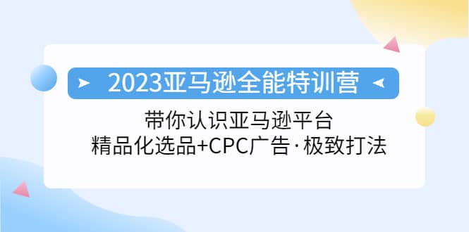 2023亚马逊全能特训营：玩转亚马逊平台 精品化·选品 CPC广告·极致打法-天天资源网