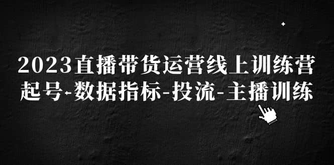2023直播带货运营线上训练营，起号-数据指标-投流-主播训练-天天资源网