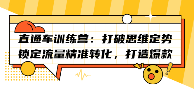 直通车训练营：打破思维定势，锁定流量精准转化，打造爆款-天天资源网