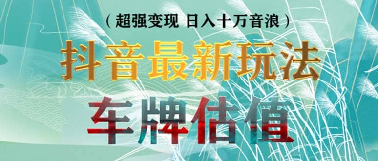 抖音最新无人直播变现直播车牌估值玩法项目 轻松日赚几百 【详细玩法教程】-天天资源网