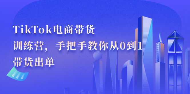 TikTok电商带货训练营，手把手教你从0到1带货出单-天天资源网