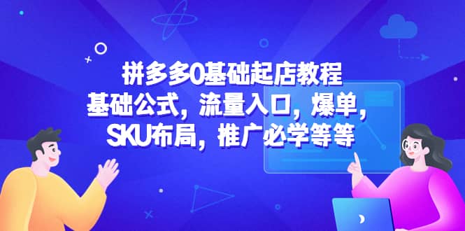 拼多多0基础起店教程：基础公式，流量入口，爆单，SKU布局，推广必学等等-天天资源网