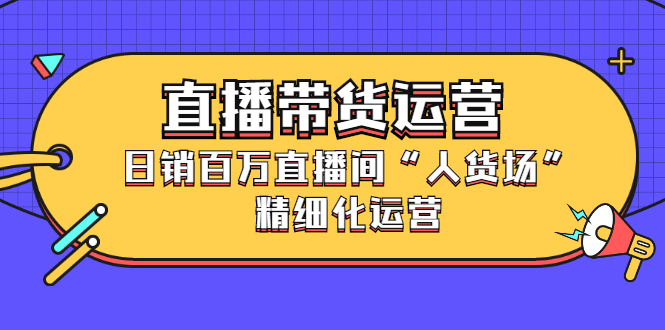 直播带货运营，销百万直播间“人货场”精细化运营-天天资源网