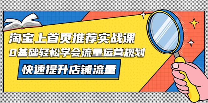 淘宝上首页/推荐实战课：0基础轻松学会流量运营规划，快速提升店铺流量-天天资源网