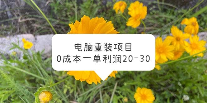 电脑系统重装项目，0成本一单利润20-30-天天资源网