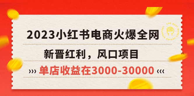 2023小红书电商火爆全网，新晋红利，风口项目，单店收益在3000-30000-天天资源网