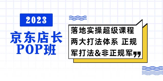 2023京东店长·POP班 落地实操超级课程 两大打法体系 正规军-天天资源网