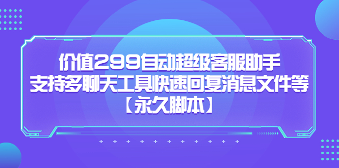 价值299自动超级客服助手，支持多聊天工具快速回复消息文件等-天天资源网