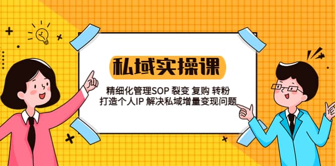 私域实战课程：精细化管理SOP 裂变 复购 转粉 打造个人IP 私域增量变现问题-天天资源网