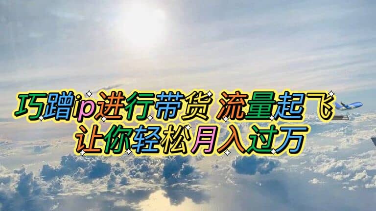 巧蹭ip进行带货，流量起飞，让你轻松月入过万-天天资源网