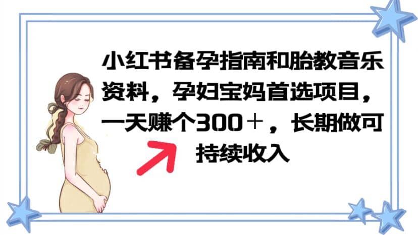小红书备孕指南和胎教音乐资料 孕妇宝妈首选项目 一天赚个300＋长期可做-天天资源网