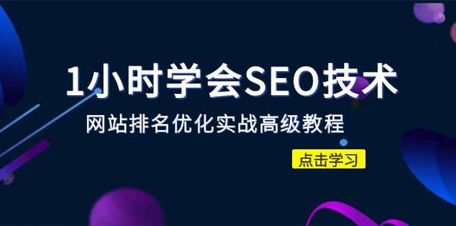 1小时学会SEO技术 网站排名优化实战高级教程-秒杀市面95%收费几千的SEO教程-天天资源网