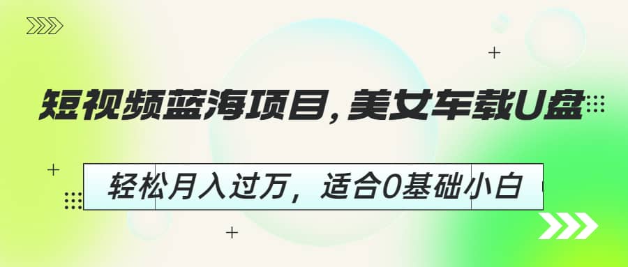 短视频蓝海项目，美女车载U盘，轻松月入过万，适合0基础小白-天天资源网