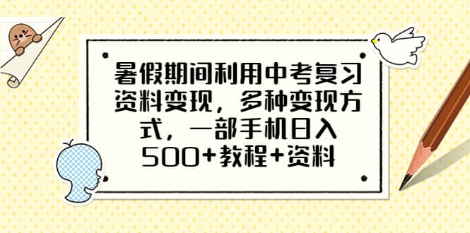暑假期间利用中考复习资料变现，多种变现方式，一部手机日入500 教程 资料-天天资源网
