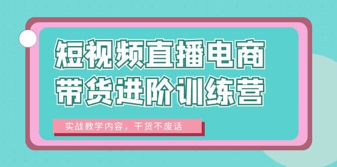 短视频直播电商带货进阶训练营：实战教学内容，干货不废话-天天资源网