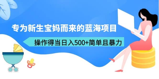 专为新生宝妈而来的蓝海项目，操作得当日入500 简单且暴力（教程 工具）-天天资源网