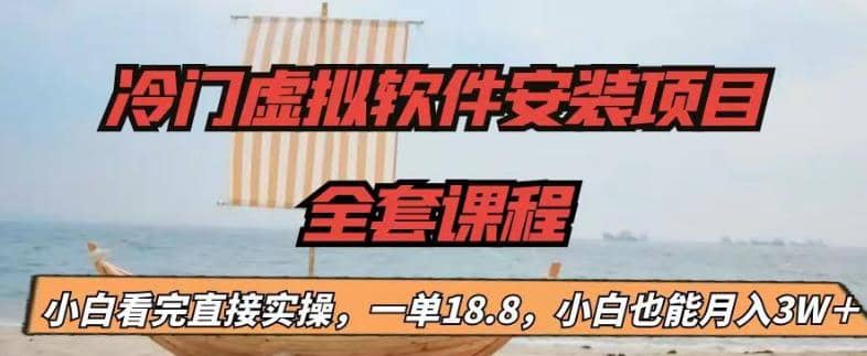 冷门虚拟软件安装项目，一单18.8，小白也能月入3W＋-天天资源网