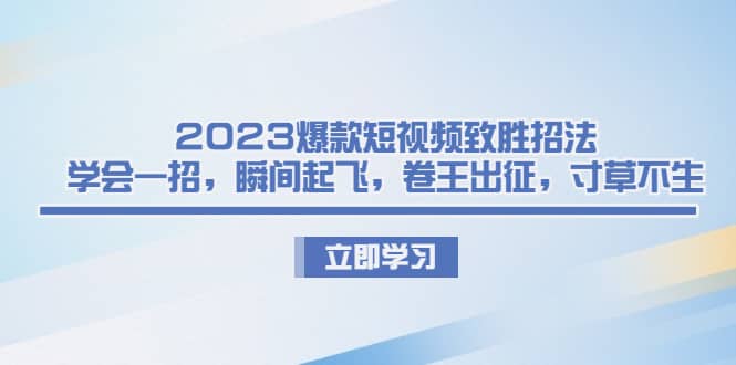 2023爆款短视频致胜招法，学会一招，瞬间起飞，卷王出征，寸草不生-天天资源网