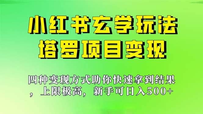 新手也能日入500的玩法，上限极高，小红书玄学玩法，塔罗项目变现大揭秘-天天资源网