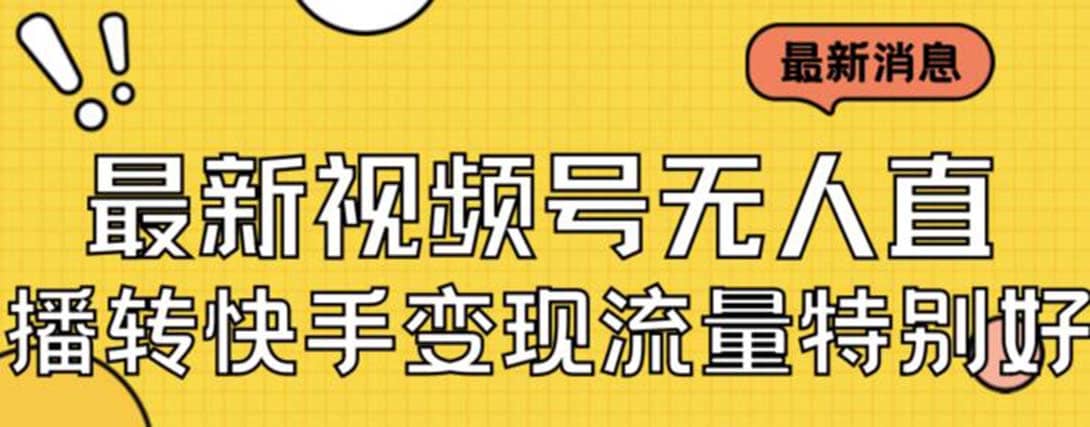 最新视频号无人直播转快手变现美女玩法日入500 【教程 素材】-天天资源网