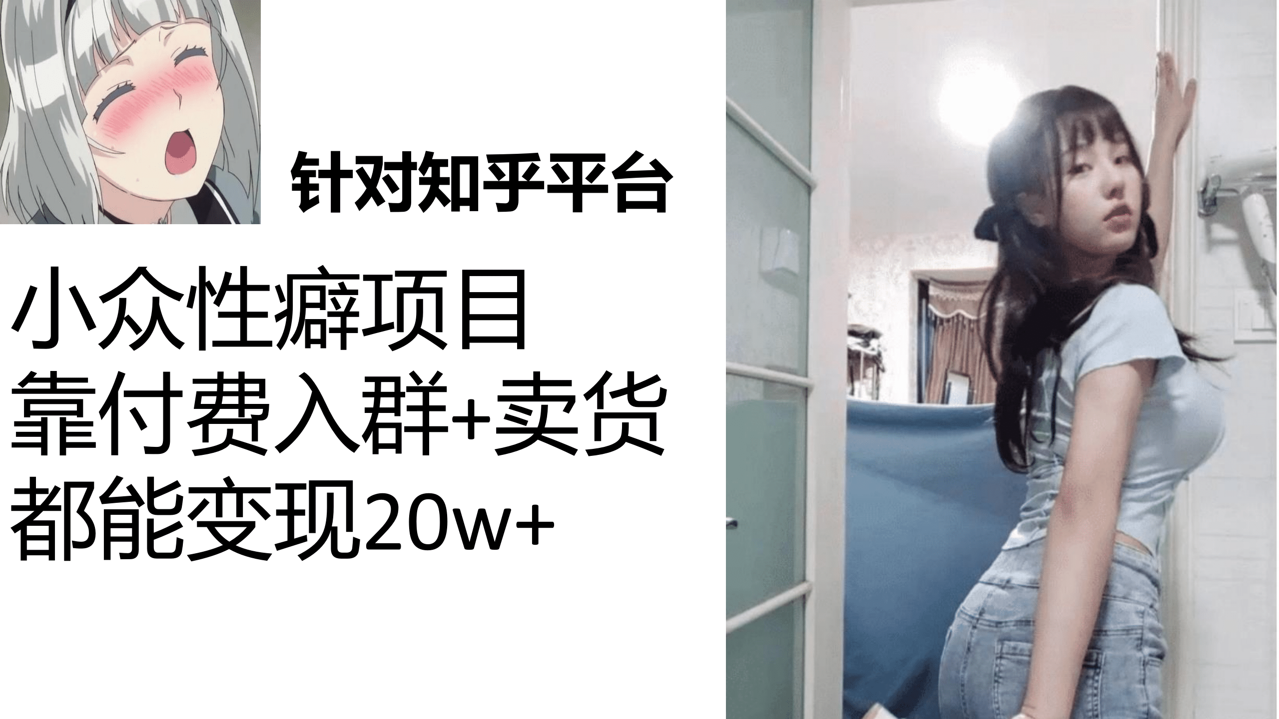 知乎小众性癖项目，Lsp的钱才是最好赚的，付费建群 卖货变现20w-天天资源网
