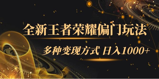 全新王者荣耀偏门玩法，多种变现方式 一天1000 小白闭眼入（附1000G教材）-天天资源网