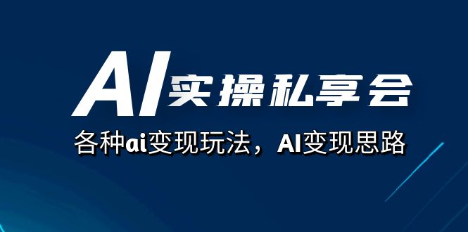 AI实操私享会，各种ai变现玩法，AI变现思路（67节课）-天天资源网