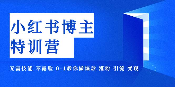 小红书博主爆款特训营-11期 无需技能 不露脸 0-1教你做爆款 涨粉 引流 变现-天天资源网