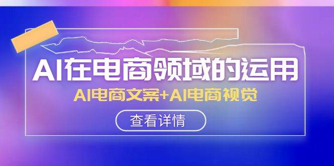 AI-在电商领域的运用线上课，AI电商文案 AI电商视觉（14节课）-天天资源网